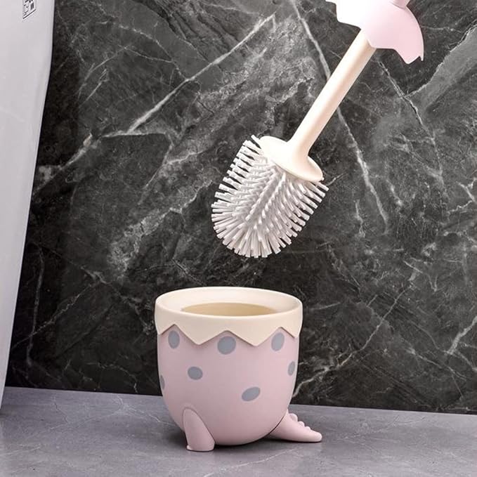 Toilet Brush Set, Compact Size Toilet Bowl Brush and Holder Toilet Bowl Scrubber with Silicone Bristles, No Dead Angle Home Cleaning Utensils Bathroom Accessories (Color : Blue) (Blue)