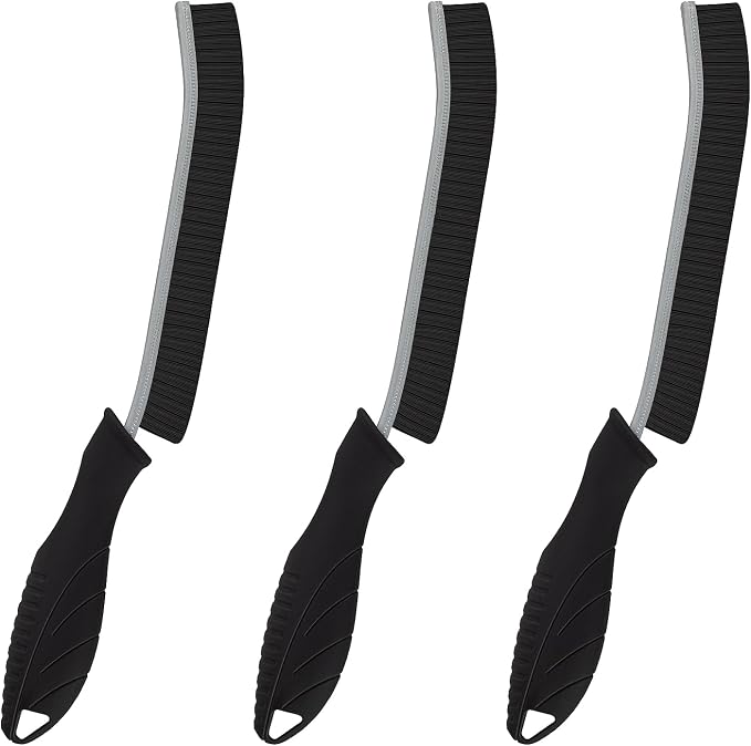 KMOSENIA Crevice Cleaning Brush, 3 Pack Hard Bristle Grout Brush | 3 pack narrow cleaning brushes with stiff bristles for grout, gaps, kitchens, bathrooms and tight spaces.