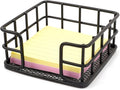 Metal Sticky Note Holder, Sticky Note Dispenser, Desk Organizer for Office Workers, Students at Home, School, Office Use (3.6“*3.6” Black Square)
