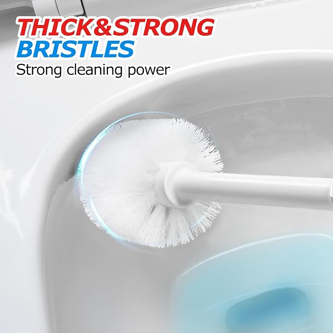 FORASTO 2in1 Toilet Brush & Plunger Set, Bathroom Essentials for Apartment | extended handle plunger, toilet bowl brush, bathroom decor & accessories for home essentials, new home cleaning tools