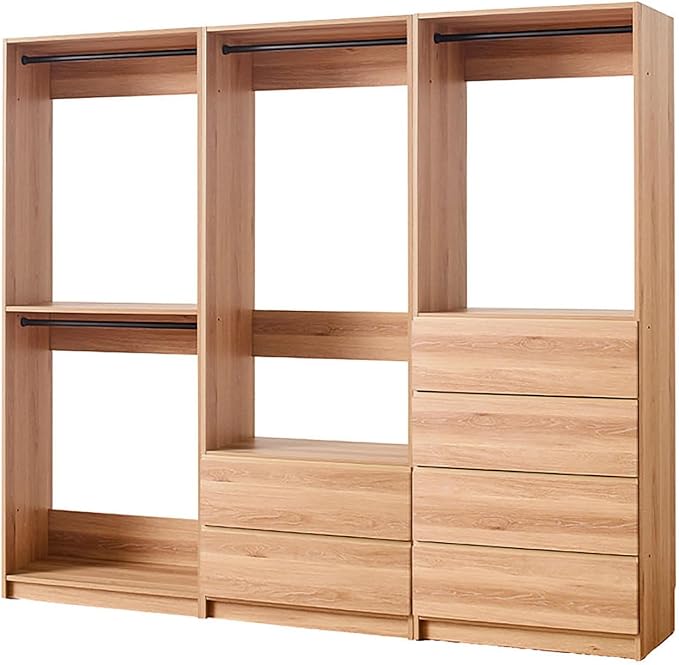 Maykoosh Closet System Organizer - Customizable Walk-in Wardrobe Storage Oak/Model ACD 3 Closet