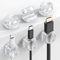 6Pack Cord Organizer, Office Desk Accessories - Lamicall Clear Cable Management Clips, Home Workspace Organization Accessories, Nightstand Desk Car Decor, College Dorm Room School Gadget Essentials