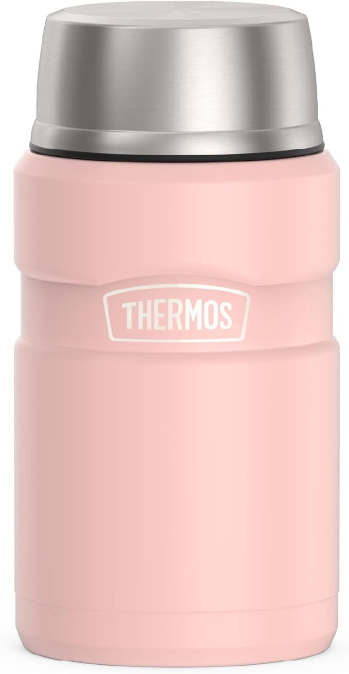 THERMOS Stainless King Vacuum-Insulated Food Jar, 24 Ounce, Matte Pink