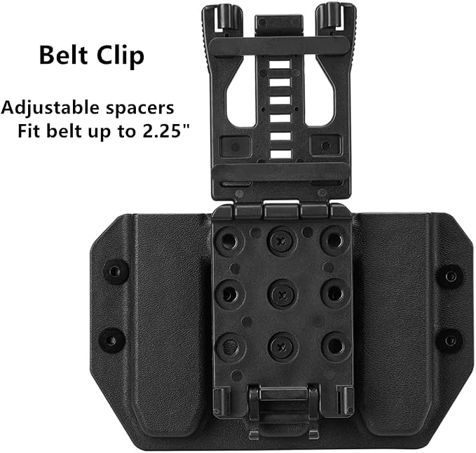Universal Magazine Carrier | 9MM/40SW Duty Style Triple Mag Pouch | Premium Mag Holster with Combat Belt Clip for Double Stack Mags