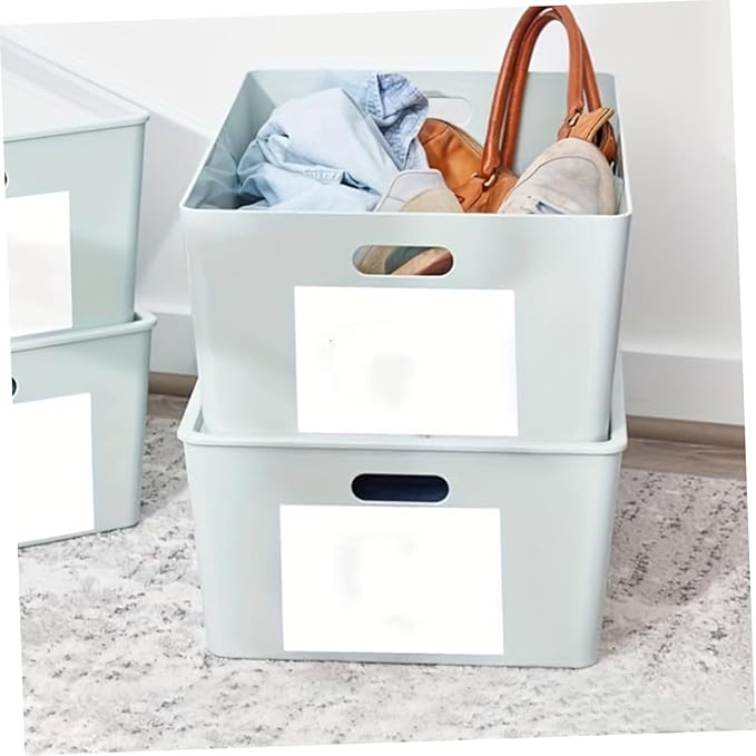 VILLCASE 25 Sheets Glossy White Vinyl Sticker Paper Shipping Labels for Storage Bins Rectangle Stickers for Kitchen
