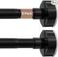 2 Pack Tension Curtain Rod No Drill Adjustable 30-43 Inch, Black | Single Telescopic Rod No Splicing, 1" Diameter Anti-Rust Tool-Free for Bathroom Window Closet Room Divider Kitchen