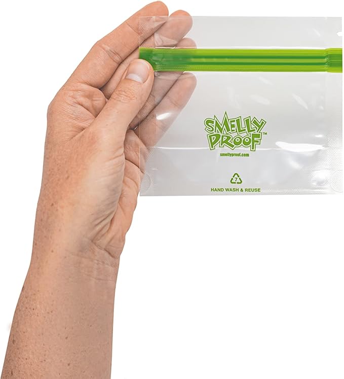 Smelly Proof 25 x Expandable Stand-Up & Fill REUSABLE Food Storage Bags, US Made, NO PEVA & BPA FREE, Reusable Freezer Bags, Dishwasher-Safe, Clear 3 mils STAND & FILL 4" x 3" - 25pk
