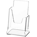 HeZone Acrylic Brochure Holder 4x9 Inch,Clear Pamphlet Holder Display Stand for Trifold 4 Inch Flyers,Pamphlets,Booklets,Menu,Leaflets for Office,Home,Store,Trade Exhibition,1 Pack,A6