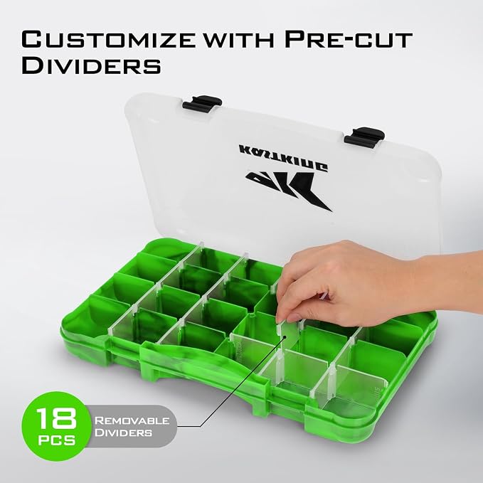 KastKing Tackle Boxes, Plastic Box, Plastic Storage Organizer Box with Removable Dividers - Fishing Tackle Storage - Box Organizer - 2 Packs /4 Packs Tackle Trays - Parts Box