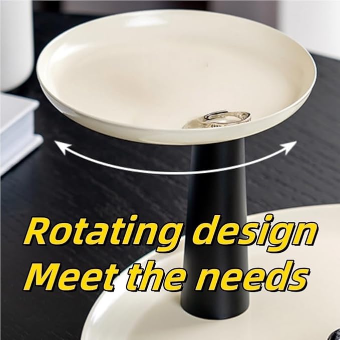 2-layer Storage Rack, Metal Desktop Stand, Metal Decorative Tray, Jewelry Display Stand, Round Organizer for Bedroom, Entryway, Bathroom(White)