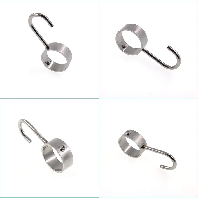 Stainless Steel Kitchen Hanger Hooks,Heavy Duty Rod Tube Rail Hanger Hooks for Hanging Pots and Pans,Towels,Oven Mitts,Fits for 32mm/1" Dia Rod,6 Pack