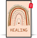 LOLUIS Mental Health Poster, Boho Therapy Tools Educational Supplies Art Print Classroom School Office Decor (Healing, Custom Frame Type)