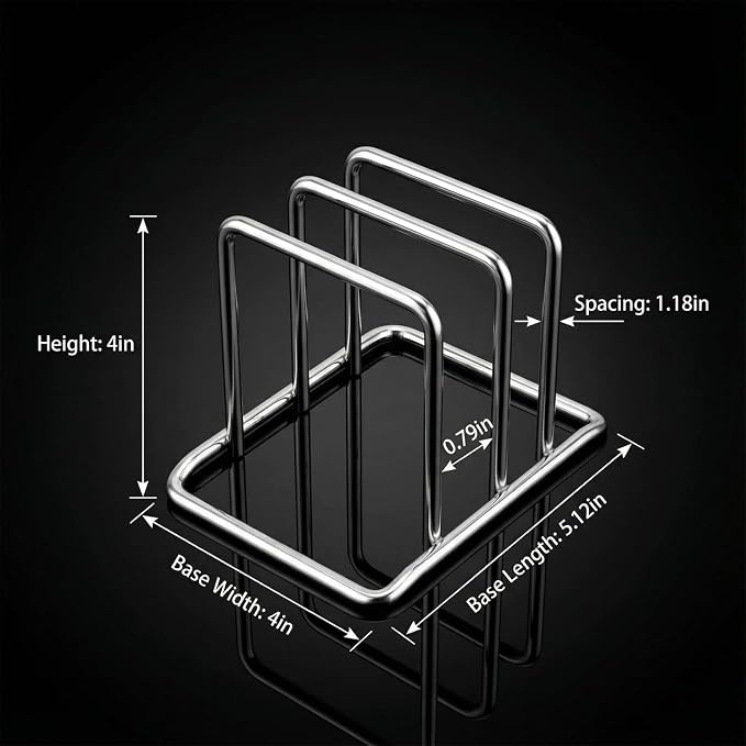 Stainless Steel Cutting Board Organizer,Cutting Board Holder Stand，Pot Lid Organizer, Kitchen Storage Rack for Lids and Boards,Cutting Board Stand for Countertop-(Black)