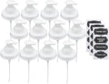 Jarmazing Products Mason Jar Foaming Soap Dispenser Lids - Includes Waterproof Stickers! (12, White)