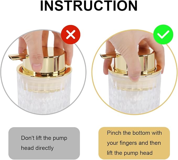 Foaming Soap Dispenser, Glass Foam Hand Soap Dispenser for Bathroom and Kitchen Decor, 14 Oz Refillable Foaming Pump Bottle Container with Gold Pump, Clear