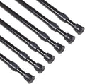 KXLife Tension Curtain Rod No Drill 12-20", Small Spring Rod, 6Pcs, Black | Adjustable Short Tension Rod, Tool-Free Spring Fit, Non-Slip Ends, Suitable for Window, Cupboard, Closet