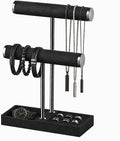bussdis 2 Tier Bracelet Holder Display - Detachable T Bar Black Velvet Bracelet Holder, Jewelry Holder Organizer for Bracelet, Necklace, Earrings, Rings