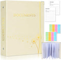 XKDOUS Important Document Organizer Emergency Binder Life Organizer Folio Folders with 9 Pockets Expanding File Storage Holder for Papers, Letters, Cards, Bills, Passports, Photos