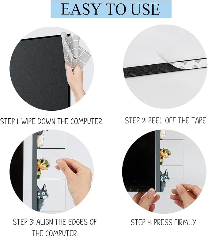 Computer Monitor Memo Board, Sticky Note Holder, Monitor Side Note Board, Acrylic Desk Organizer with 100Pcs Notes for Office Worker Men Women, Home Desktop and Office Desk, Gifts for Animal Lovers