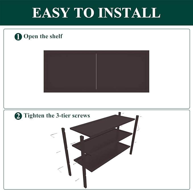 Smiry Bamboo Shoe Rack, 3 Tier Shoe Organizer for Entryway & Closet, Stackable Free Standing Storage Shelf for Shoes, Bags & Plants, Brown