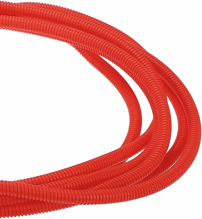 DMiotech 20ft Wire Loom Split Tubing 3/8 Inch(9.5mm) ID, Cord Protectors from Pet Flexible Conduit Cable Management for Office Home Garden, Red