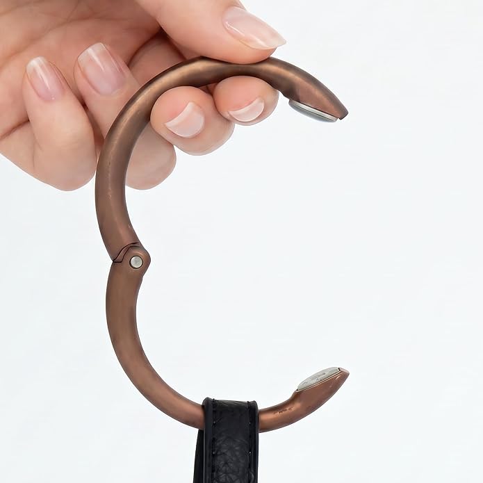 Clipa Bag Hanger Collection, The Ring that Opens into a Hook, Auto Closes | Holds 15 kg, Needs only 10mm to Hang a Hand Bag, Easy to Use with One Hand, The Instant Bag Hanger, 3 yr Warranty