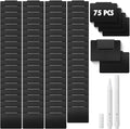 Mr. Pen - Storage Bin Labels Clip On Set, 77 pcs | 75 Removable Bin Labels Clip On with 2 Chalk Markers, Black Plastic