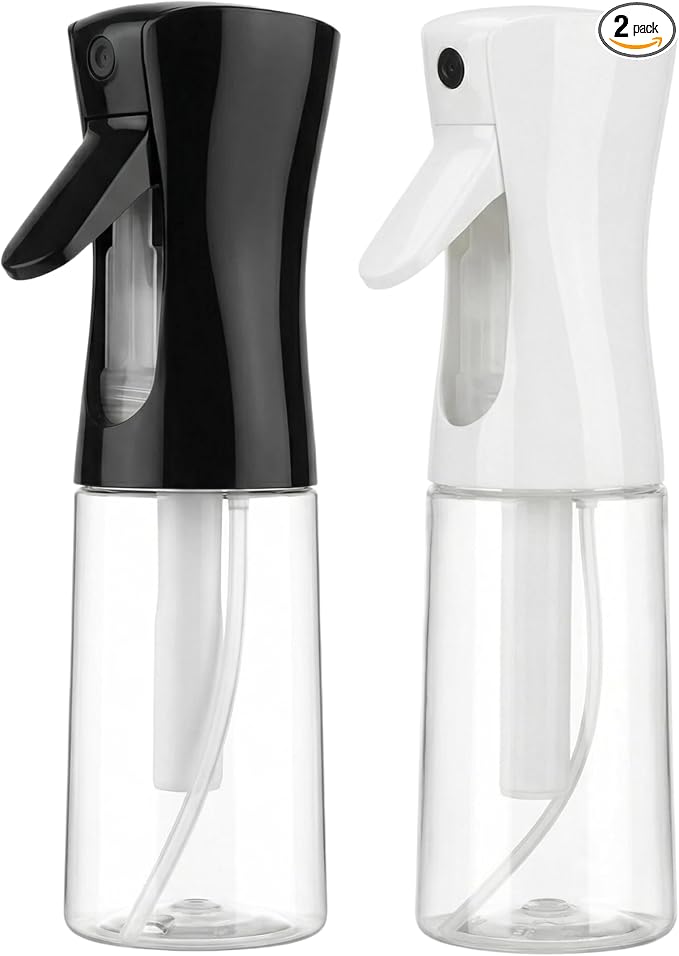 2 Pack Continuous Spray Bottles - Ultra Fine Mist Sprayer | 6.8 OZ Water Spray Bottle for Hair, Cleaning, Plants, Pets, Salons