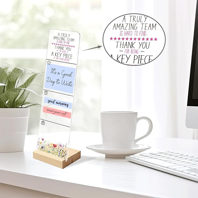 Sticky Notes Monitor Memo Board with Removable Wooden Base Truly Amazing Team Portable Acrylic Sticky Note Holder Message Board Sign Bonus 200 Sheets 2 Sizes Sticky Notes Office Desk Accessories