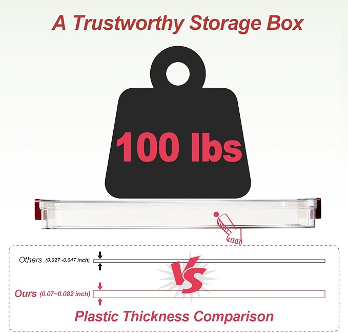 CATOOMUU 3-Pack 9x13 Shallow Flat Clear Plastic Project Case Storage Box | Stackable portable file boxes, organizer container for letter A4 paper, photos, documents, scrapbook, craft, art supplies
