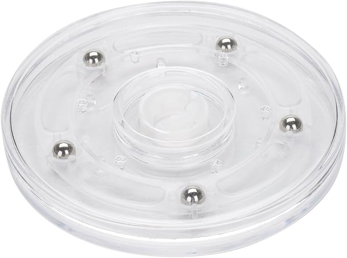 TamBee 4PCS 3 Inch Acrylic Lazy Susan Turntable Organizer, 360° Rotation Revolving Display Base Clear Acrylic for Spice Rack, Table, Cake, Kitchen, Pantry Decorating