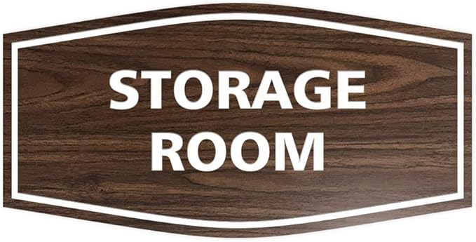 Signs ByLITA Fancy Storage Room Sign (Walnut) - Large 1 Pack