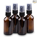 Wedama 4 oz Mini Glass Spray Bottles, Empty Small Spray Bottles with Funnel Dropper, Fine Mist for Hair, Travel, Plants, Cleaning Solutions and Skin Care (4 Pack Amber)