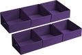 DIMJ Closet Storage Bins 6 Pack - Fabric Storage Baskets for Shelves, Collapsible Clothes Organizer, Trapezoid Shelf Organization Storage Cubes for Purse, Toys, Books, Towel, Clothes, Purple