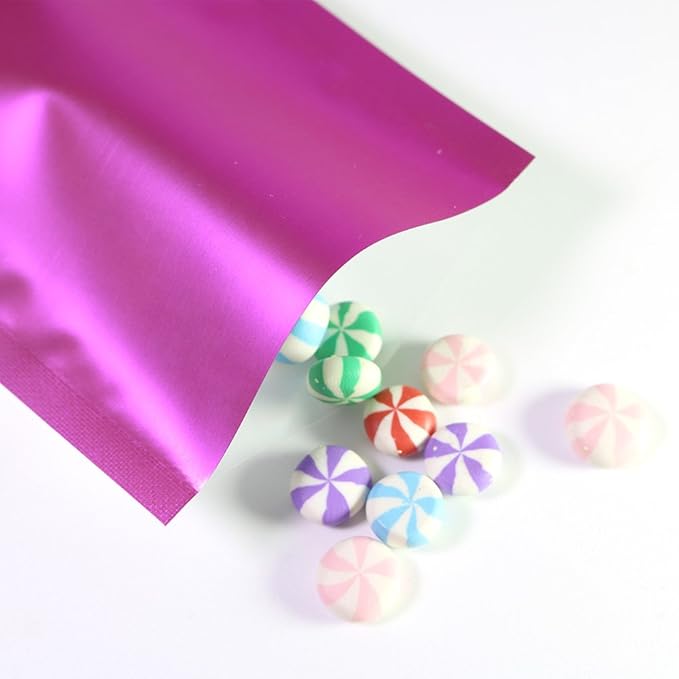 100PCS Customized Mylar Heat Seal Bags,Open Top Clear Packaging Bag with Tear Notch, Single-Side Printing for Logo/Text/QR Code (Rose, 7 * 10CM/2.8"*3.9"-100PCS-One Color Print)
