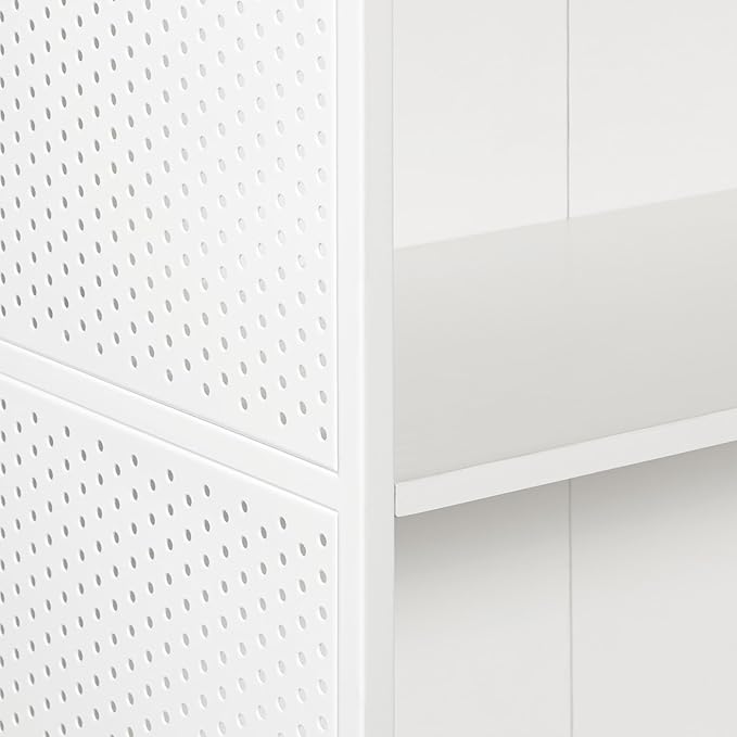 OSP Home Furnishings Ace Contemporary Modern Storage Bookcase with Shelves, 2 Shelves, White Finish