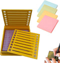 Sticky Note Stencil, Sticky Note Holder with Stencil 3x3 Sticky Note Line Stencil and Holder, Perfect for to-Do Lists, Home, Office, Sticky Notes Dispenser, Reusable Note Organizer (Yellow)