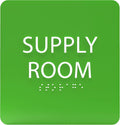 6" X6" Supply Room Sign - ADA Compliant Tactile Graphics Grade 2 Braille Text Acrylic Door Wall Signs - Stocking Tracking Monitoring Storage Room Sign for Office, School, Warehouse