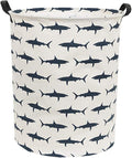 Kids Laundry Hamper,Canvas Shark Hamper Collapsible Boys Storage Baskets for Boys Room Decor,Nursery Hamper,Toy Organizer,(Shark)