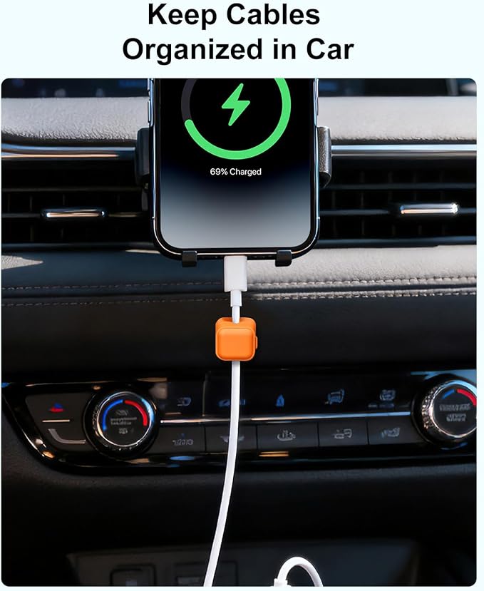 Art3d 8 Pack Magnetic Cable Clips, Multi-colors Cable Management Accessories, Cord Smooth Adjustable & Adhesive Backing Cord Organizer for Office Home Organization, Desk, Wall, Nightstand, Phone, Car