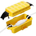 Flemoon IP55 Small Outdoor Electrical Box Waterproof (Inner 5.9 x 3.2 x 1.8inch), Extension Cord Cover with Detachable Awning Covers for Plug, Outlet, Holiday Lights, Yellow