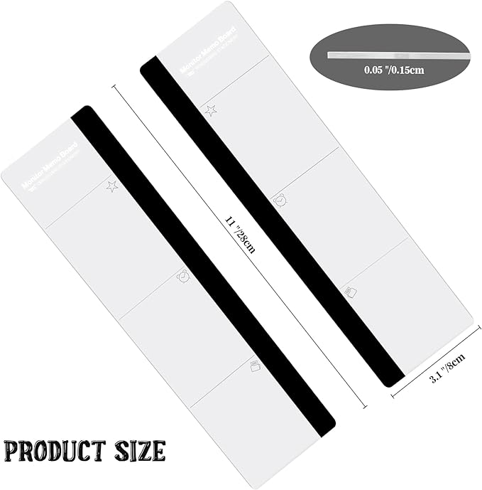 Office Desk Accessories 2pcs Monitor Memo Board Computer Message Board Office Supplies for Women Men Computer Sticky Note Holder with Functional Areas Home Office Accessories Office Must Haves
