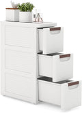 LOKO 3-Drawer Narrow Storage Cabinet, Slim Rolling Cart (7.5"x16.5"x22.5") | Mobile Plastic Cart Container | Pull Handles & Built-in Wheels | For Living Room, Kitchen, Bathroom, Office