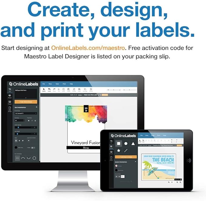 4.25 x 5.5 Rectangle Labels - Permanent, White Matte - Product, Shipping, Candy Labels - Pack of 400 Labels, 100 Sheets - Inkjet/Laser Printers - Online Labels
