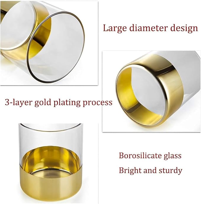 3-Piece Gold-Plated Storage Jars with Gold Lids - Elegant Kitchen Canister Set