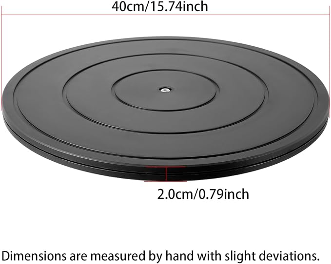 1 Pack 16 Inch Lazy Susan Turntable Heavy Duty Black Rotating Platform Smooth 360 Swivel for Tabletop, Monitor, Crafts, and TV