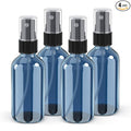 Wedama 2 oz Mini Glass Spray Bottles, Empty Small Spray Bottles with Funnel Dropper, Fine Mist for Hair, Travel, Plants, Cleaning Solutions and Skin Care (4 Pack Indigo Blue)