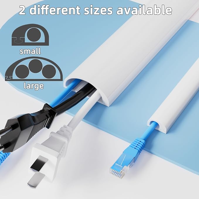 118" Cord Hider for Wall Mounted TV,Adhesive Cable Hider for Wall,Cord Covers Raceway Kit for Wires Hider,Flexible Silicone Cable Concealer for Home Office,W 1.08"× H 0.6"