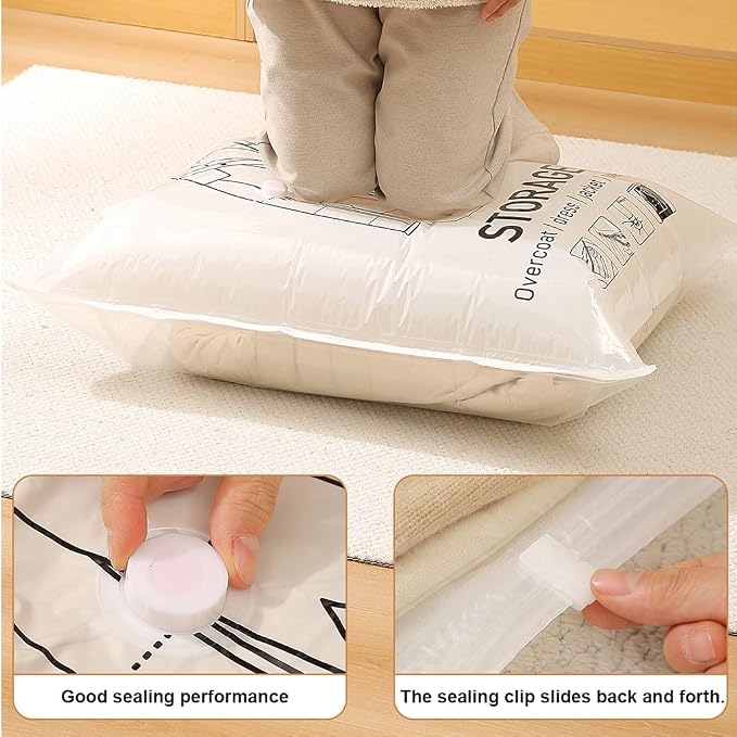 Hanging Vacuum Storage Bags – Space-saving storage bags for clothes, suits and jackets(Three,70 * 110cm)