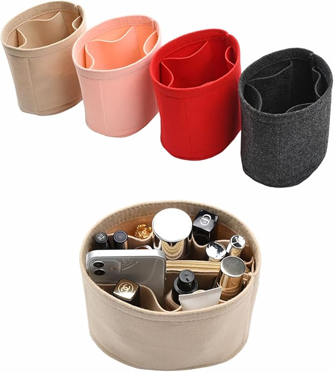 Lckaey Felt Purse Organizer Insert, for bucket liner storage bag2071dark grey